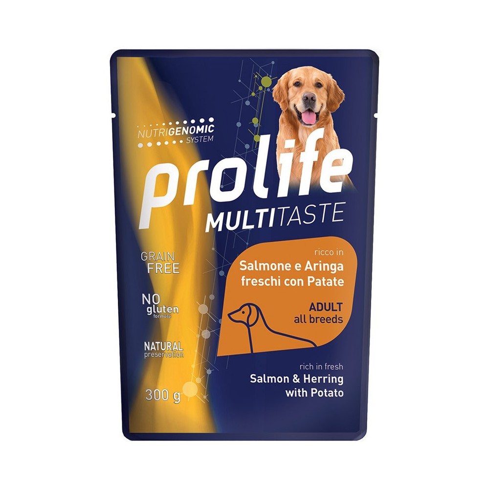 Prolife Multitaste Salmone Aringa e Patate 300g Busta Prolife Multitaste Salmone Aringa e Patate 300g Busta